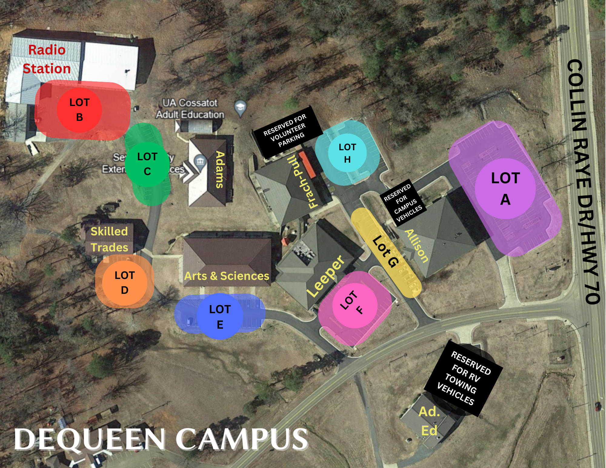 DQ Campus - Aerial Map of Designated Lots