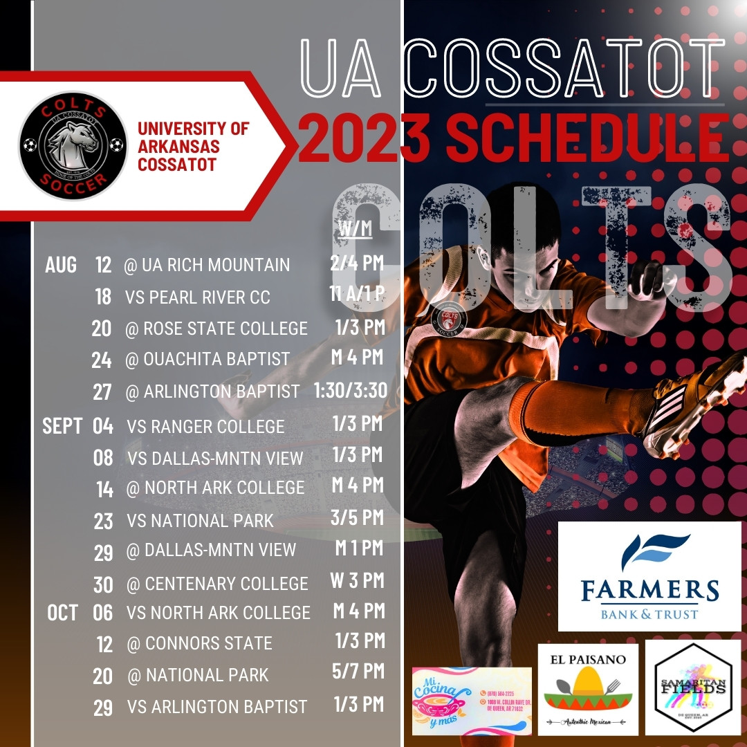 UA Cossatot Soccer Schedule 23-24