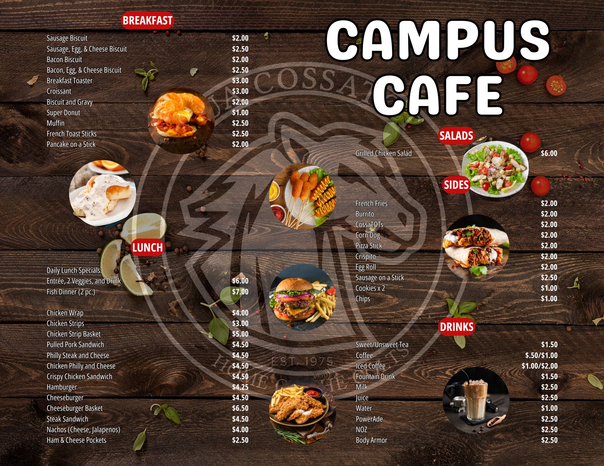 Nashville Campus Menu